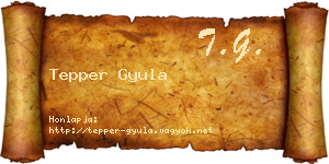 Tepper Gyula névjegykártya